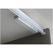 Dormitor Twin, alb/gri, pat 160x200 cm, dulap cu 2 usi culisante, 2 noptiere, comoda