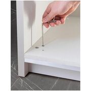 Dormitor Twin, alb/gri, pat 160x200 cm, dulap cu 2 usi culisante, 2 noptiere, comoda